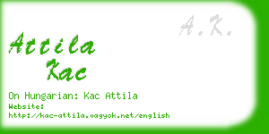 attila kac business card